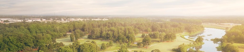 Aerial golf course view of Lagoon Park Golf Course in Montgomery Alabama